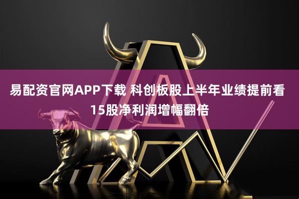 易配资官网APP下载 科创板股上半年业绩提前看 15股净利润增幅翻倍